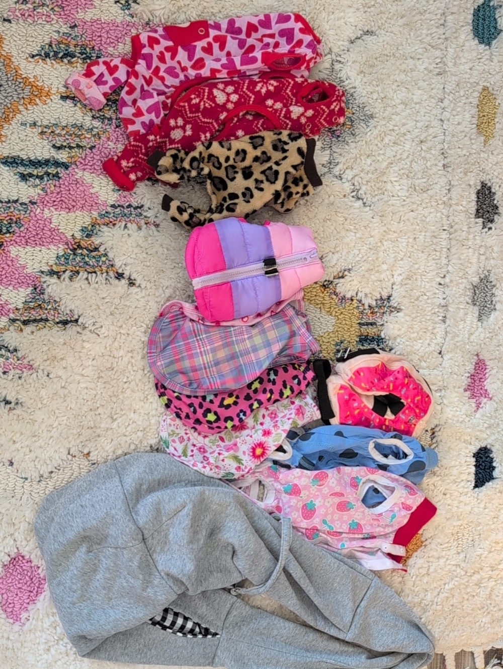 Bundle Of Puppy Stuff! Includes 2 Surgery Suits &Donut& Crossbody Carrier